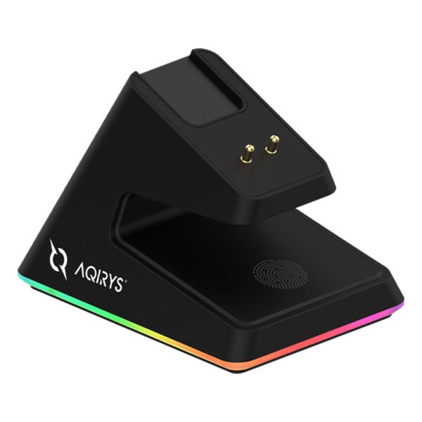 Paduk ve şarj standı, kablosuz şarj ve QRYS markası, yüksek teknoloji ile tasarlanmış, hızlı ve güvenli kablosuz şarj ünitesi. Renkli LED aydınlatma detaylarıyla modern görünüm sağlar.