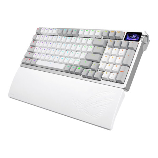 Gelişmiş RGB aydınlatmalı oyun klavyesi, ROG logosu ve ergonomik tasarım ile yüksek performans sağlar.