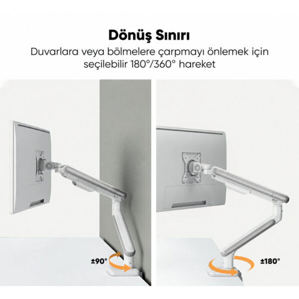 Brateck 17 32 Inç Uyumlu Amortisörlü Beyaz Monitör Kolu (ldt68 C012) 13