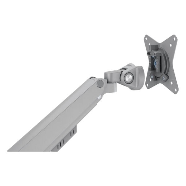 Ayarlanabilir bilgisayar monitör askısı, yüksekliği ve açı ayarı ile ergonomik çalışma alanları sağlar, şık ve dayanıklı metal tasarımıyla profesyonel kullanım için idealdir.