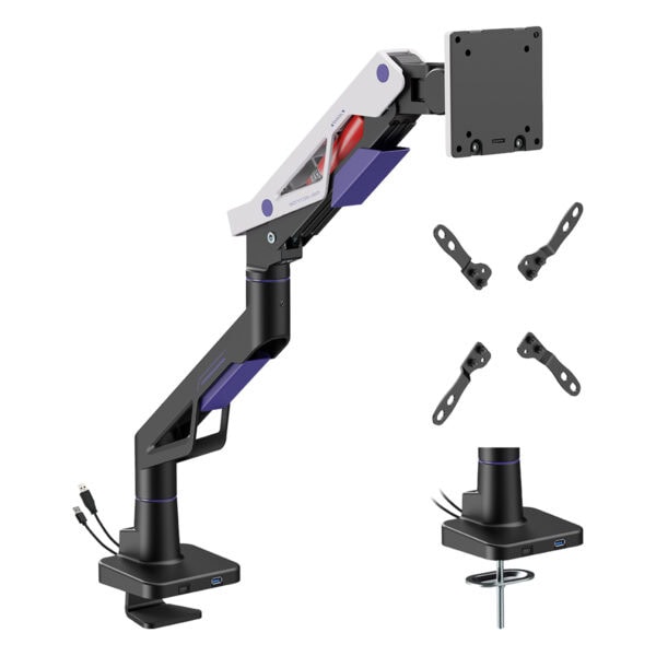 Esnek ve ayarlanabilir laptop tutucu, masaüstü monitör ve tablet için uyumlu, ergonomik tasarım, yükseklik ve açı ayarları, dayanıklı yapısı, USB şarj ve kullanım kolaylığı özellikleriyle konfor sağlar.