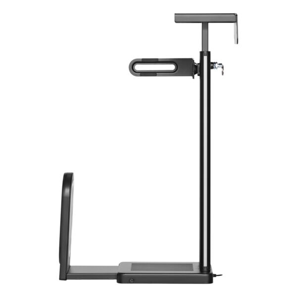 Yüksekliği ayarlanabilen bilgisayar destekli çalışma standı, ergonomik ve dayanıklı ofis ekipmanı, bilgisayar ve cihazlar için modern tasarım.