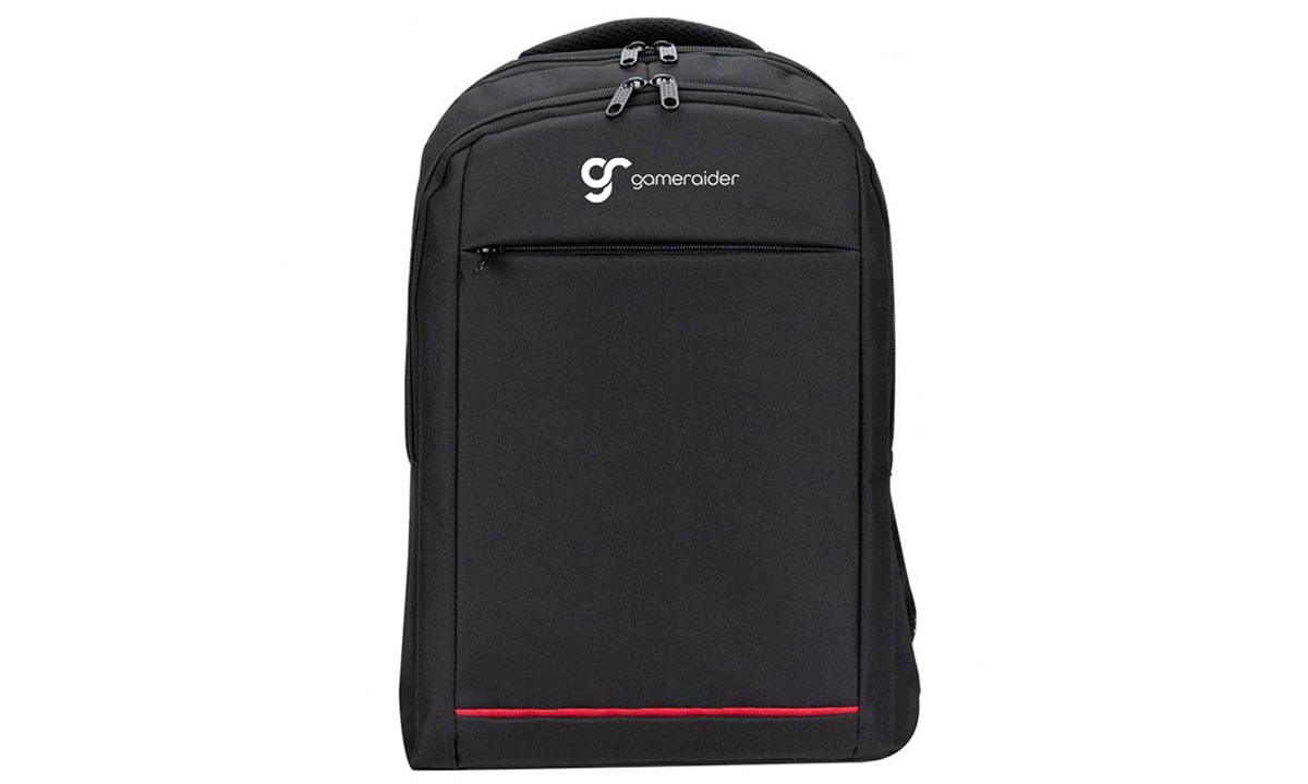 Gamer Raider siyah sırt çantası, laptop ve oyun ekipmanları için uygun, dayanıklı ve şık tasarım with geniş bölmeleri.
