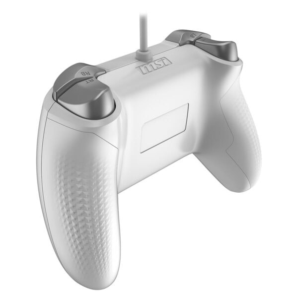 Yüksek çözünürlüklü oyun kontrolcüsü, bilgisayar ve konsol uyumlu, ergonomik tasarımlı, dayanıklı yapıya sahip, moda ve fonksiyonelliği bir arada sunan beyaz renkli gamepad.