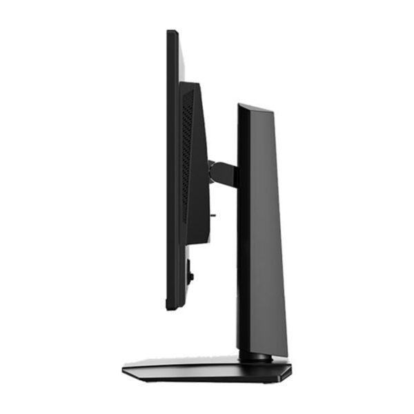 Görüntü yan taraftan bilgisayar monitörü, şık ve modern tasarıma sahip, ince çerçeve ve ergonomik duruş ile yüksek performans için ideal ekran çözümü.