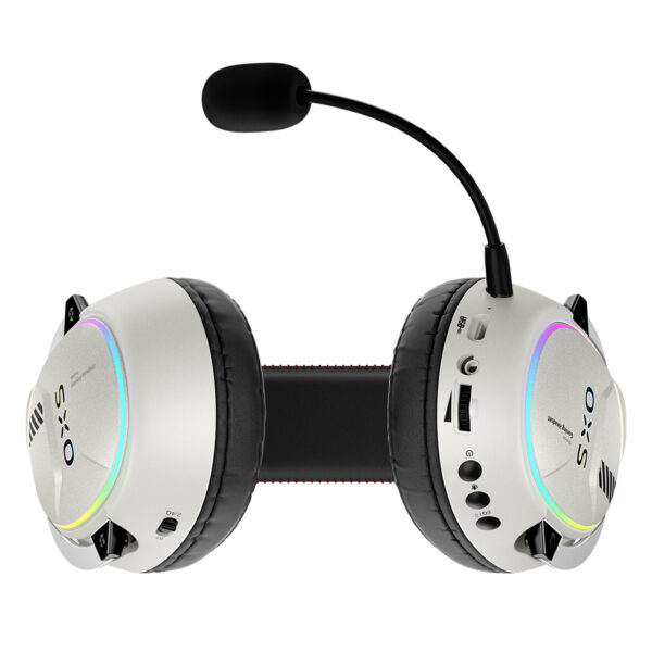 Sesli iletişim kulaklığı, renkli LED ışıklandırmalı gaming headset, kablolu ve kablosuz kullanıma uygun, RGB aydınlatmalı, yüksek ses kalitesi, konforlu kulaklık tasarımı.