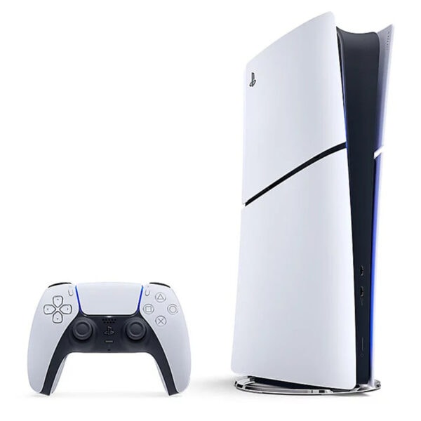 Yüksek kaliteli PlayStation 5 oyun konsolu ve kablosuz DualSense denetleyici, şık beyaz tasarımıyla oyun deneyimini yeni seviyelere taşıyor.