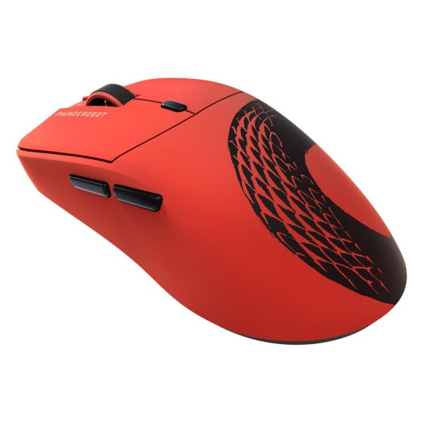 Yüksek performanslı kırmızı oyun faresi, ergonomik tasarım ve hassas sensör ile gaming ve ofis kullanımı için ideal. Siyah detaylar ve konforlu yapısıyla dikkat çekiyor.