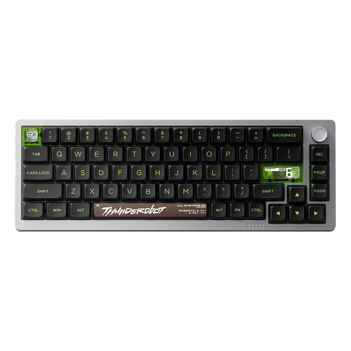 Yeşil arka plan aydınlatmalı Thunderobot oyun klav yesi, kompakt ve şık tasarım, gelişmiş tuşlar, yüksek performans, ergonomik kullanım, gaming klavye, bilgisayar aksesuarları, ışıklı tuşlar, yüksek hassasiyet.