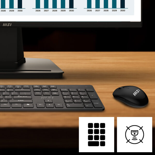 MSI FORGE K200 Wirelesss Combo Klavye Mouse Seti H2