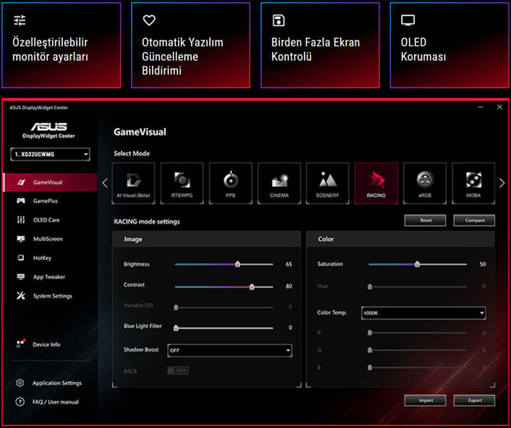 ASUS ROG Strix OLED XG32UCWMG Gaming Monitör H22