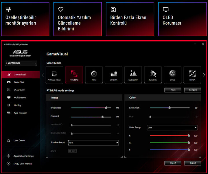 ASUS ROG Strix OLED XG27ACDMS Gaming Monitör H24