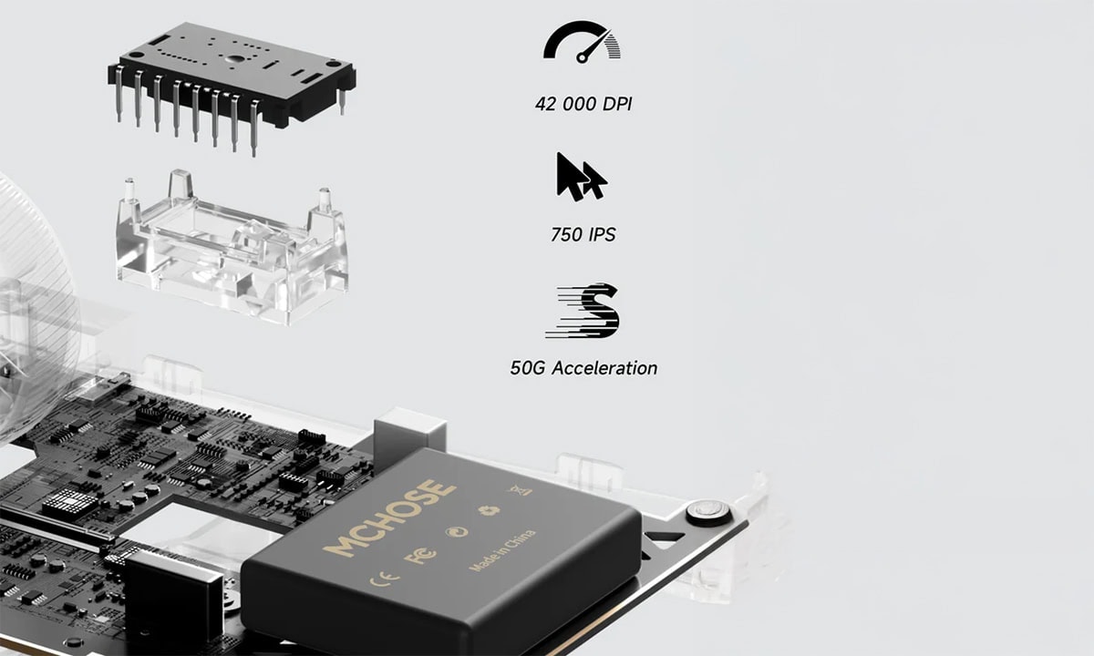 42.000 DPI, 750 IPS ve 50G Hızlandırıcı ile profesyonel bilgisayar donanımı ve aksesuarlarının detaylı görseli. En yeni teknolojiler ve yüksek performans özellikleri vurgulanmış, bilgisayar ve teknik ekipmanlar SEO uyumlu anlatımda.
