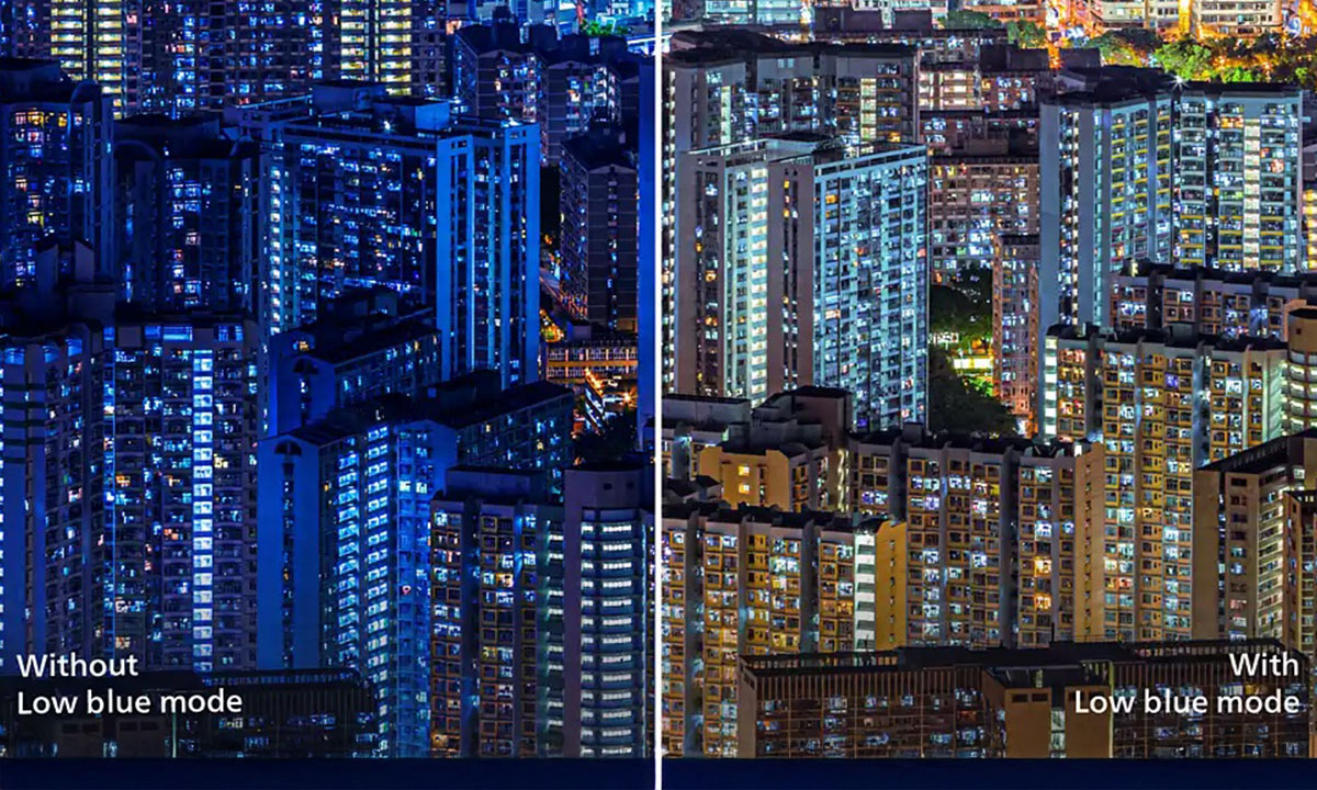 Gözü rahatsız etmeyen, verimli LowBlue Modu