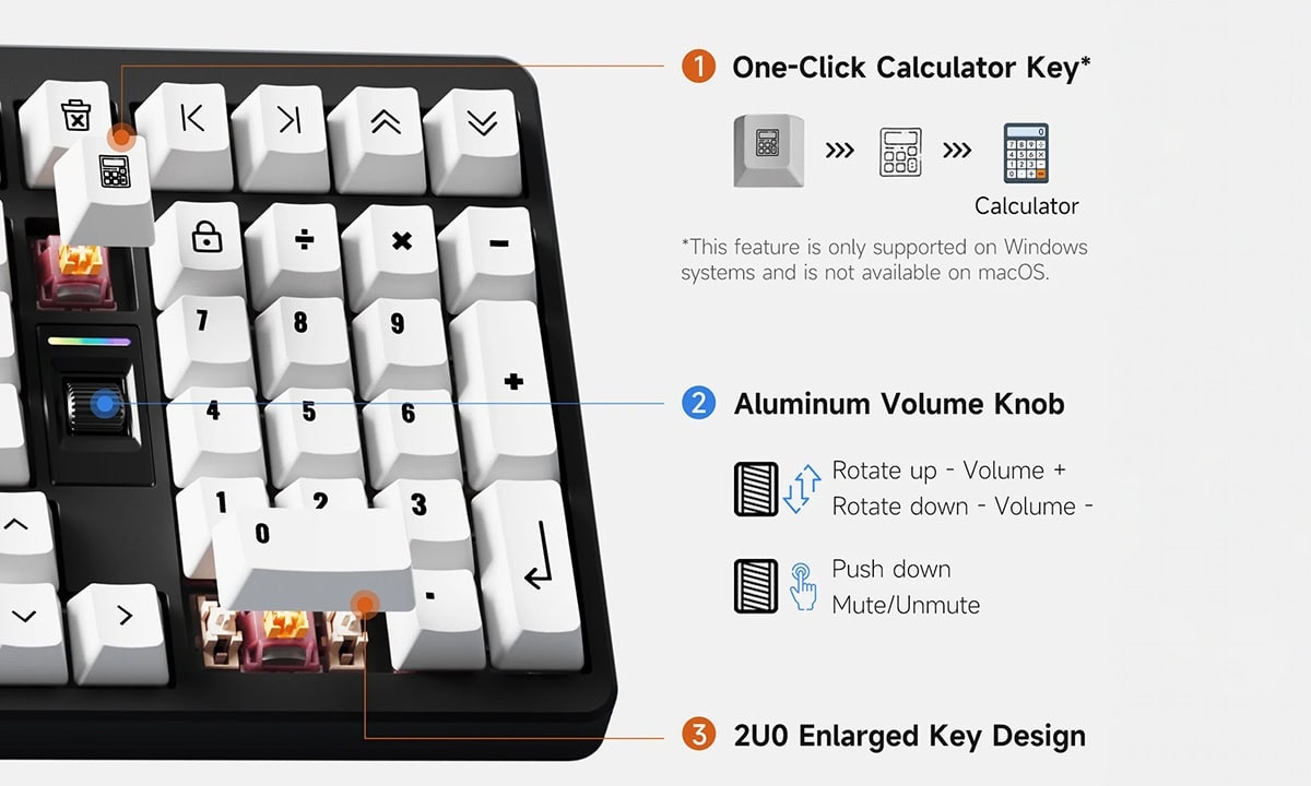 Gelişmiş klavye özellikleri ve büyük tuş tasarımıyla yüksek performans sağlar.