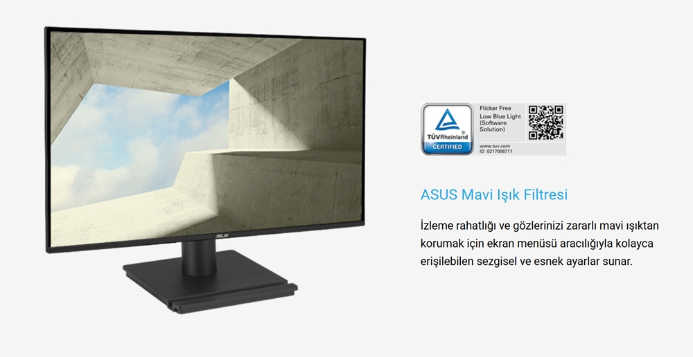 ASUS VA27AQ 27 inç 75Hz 1ms 2K QHD IPS Monitör için ideal ekran çözümü. Adaptive Sync teknolojisi ve yüksek yenileme hızıyla oyun ve profesyonel kullanımda üstün performans sağlar.