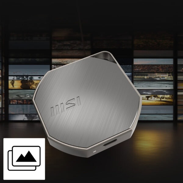 MSI taşınabilir ekran yedekleme ve güç kaynağı cihazı, yüksek kalite ve portatif tasarımıyla veri yedekleme ve güç sağlar. Kompakt ve şık yapısıyla, ofis ve seyahatlerde kullanım için ideal.