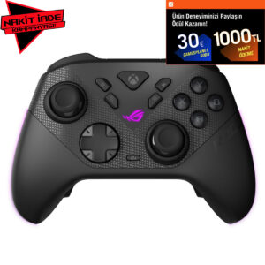 ASUS ROG Raikiri II Xbox Kablosuz RGB Dual Mode destekli oyun kumandası, yüksek performans ve şık tasarımıyla oyun deneyiminizi artırır.