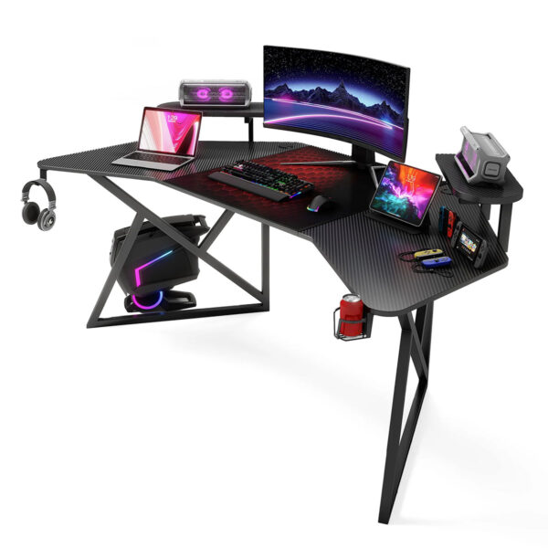 Karr Gaming Vortex 180x75 Siyah Tabla Kanatlı Oyuncu Masası 2