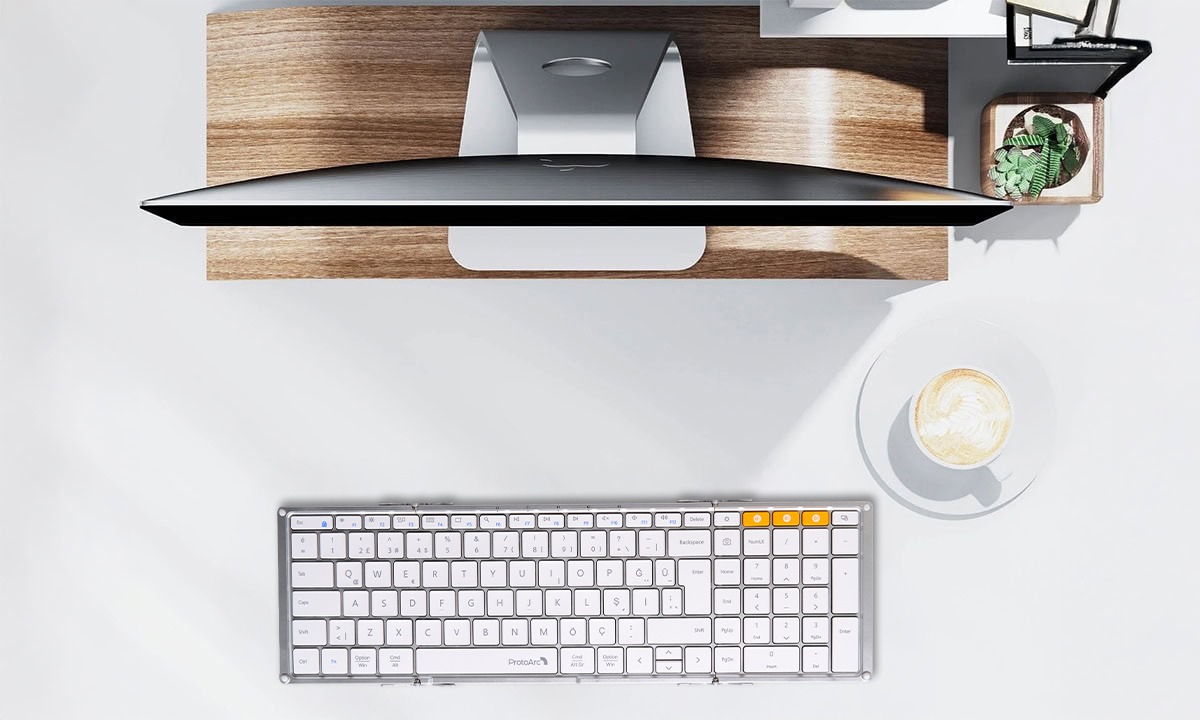 Protoarc Xk01 Beyaz Katlanabilir Türkçe Klavye H03