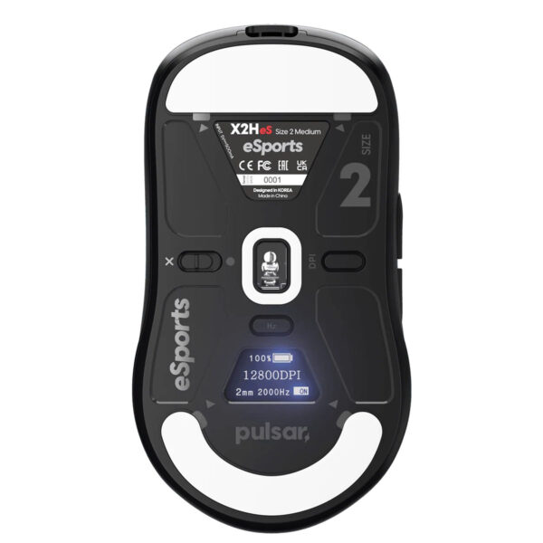 Pulsar X2h Es Black Wireless Size 2 Medium 8k Hz Kablolu + 4k Hz Kablosuz Simetrik Gaming Mouse (px2hes21) 4