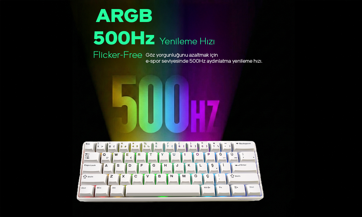 Akko Monsgeek Fun60 Max White Gaming Klavye H06