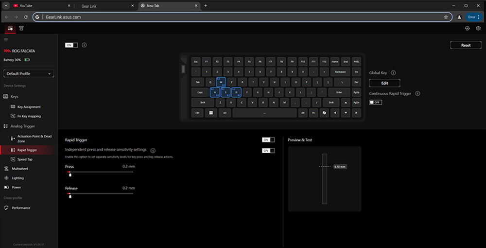 ASUS ROG Falcata %75 HFX V2 Türkçe Mekanik Gaming Klavye H16