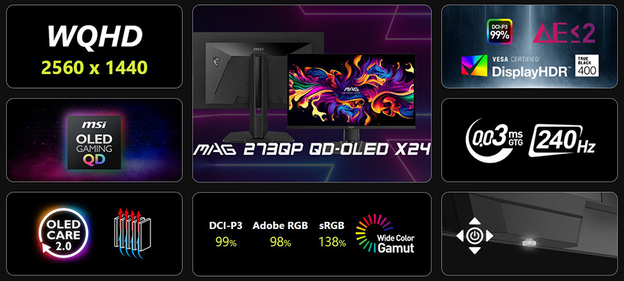 MSI MAG 273QP QD-OLED X24 Gaming Monitör H4