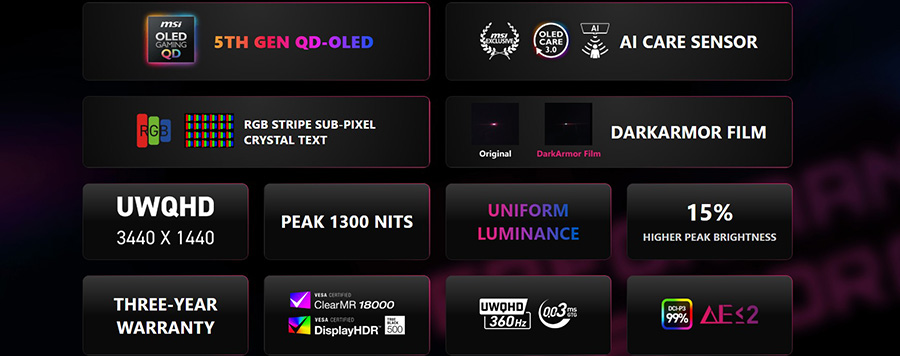 MSI MPG 341CQR QD-OLED X36 Gaming Monitör H4