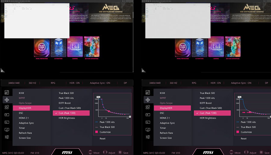 MSI MPG 341CQR QD-OLED X36 Gaming Monitör H9
