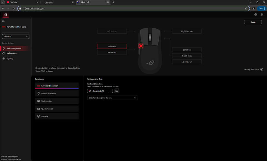 ASUS ROG Harpe Mini Core Gaming Mouse H10