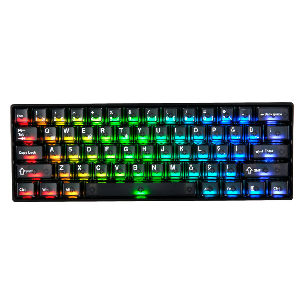 Akko Monsgeek Fun60 Max Black Hall Effect Glare Manyetik Switch 8k Hz Argb Kablosuz Hotswap Türkçe Mekanik Gaming Klavye 1