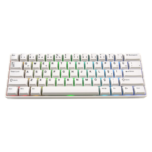 Akko Monsgeek Fun60 Pro White Hall Effect Glare Manyetik Switch Rgb Kablosuz Hotswap Türkçe Mekanik Gaming Klavye 2