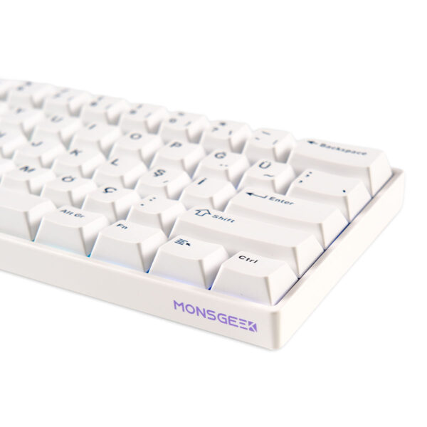 Akko Monsgeek Fun60 Pro White Hall Effect Glare Manyetik Switch Rgb Kablosuz Hotswap Türkçe Mekanik Gaming Klavye 4