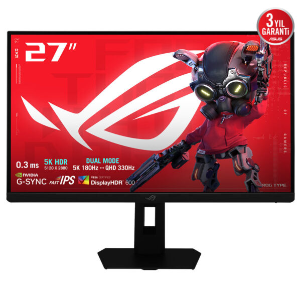 Asus Rog Strix 5k Xg27jcg 27 Inç 180hz 5k 0.3ms 330hz 2k Qhd Dual Mode Adaptive Sync Fast Ips Pivot Gaming Monitör 2