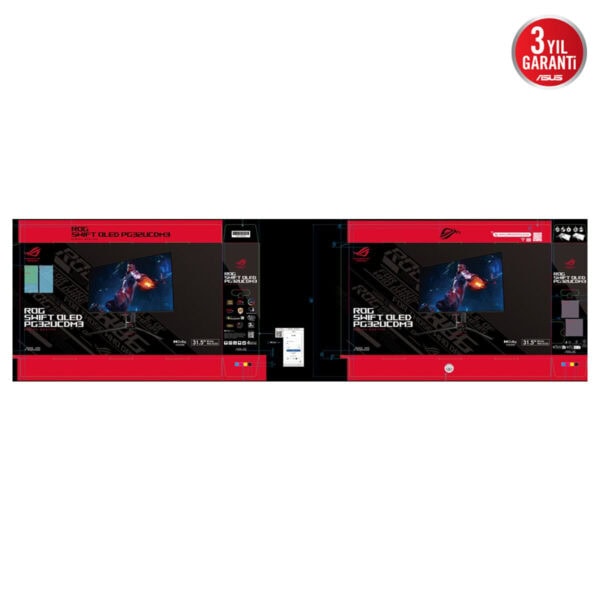 ASUS ROG Swift OLED PG32UCDM3 31.5 inç 4K UHD OLED oyun monitörü, 240Hz yenileme hızı ve 0.03ms tepki süresi ile yüksek performans sağlar. Adaptive Sync teknolojisi ve QD-OLED ekran ile üstün görüntü.