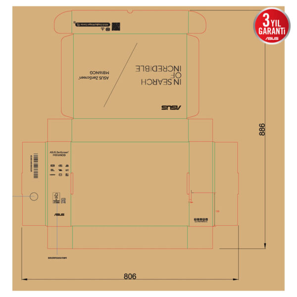 Asus Zenscreen Mb16ncg 16 Inç 155hz 5ms 2k Qhd Adaptive Sync Ips Taşınabilir Monitör 9
