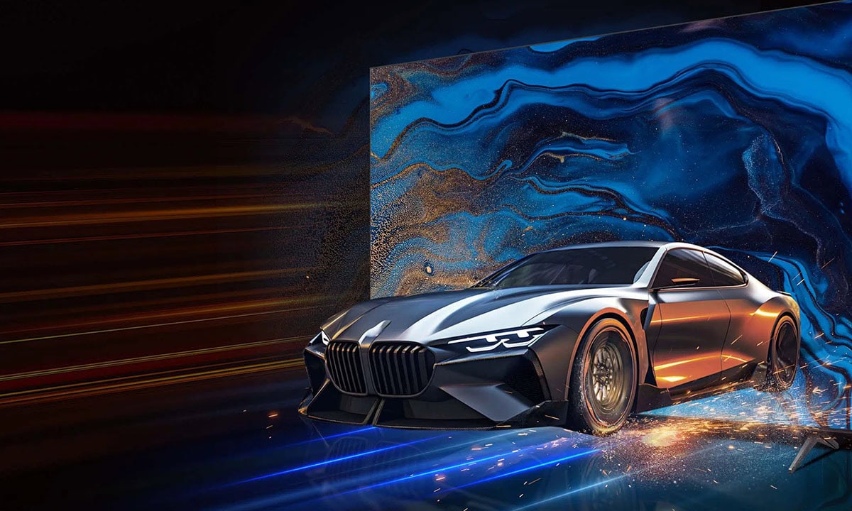 Yüksek çözünürlüklü spor araba, modern tasarım ve güçlü motor özellikleriyle dikkat çekiyor. Siyah renkli, aerodinamik yapıya sahip bu araç, hız ve şıklığı bir arada sunuyor.