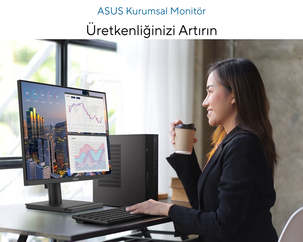 ASUS BE27AQ 27 inç 75Hz 5ms 2K QHD Adaptive Sync IPS Pivot monitör için SEO uyumlu ALT etiketi.