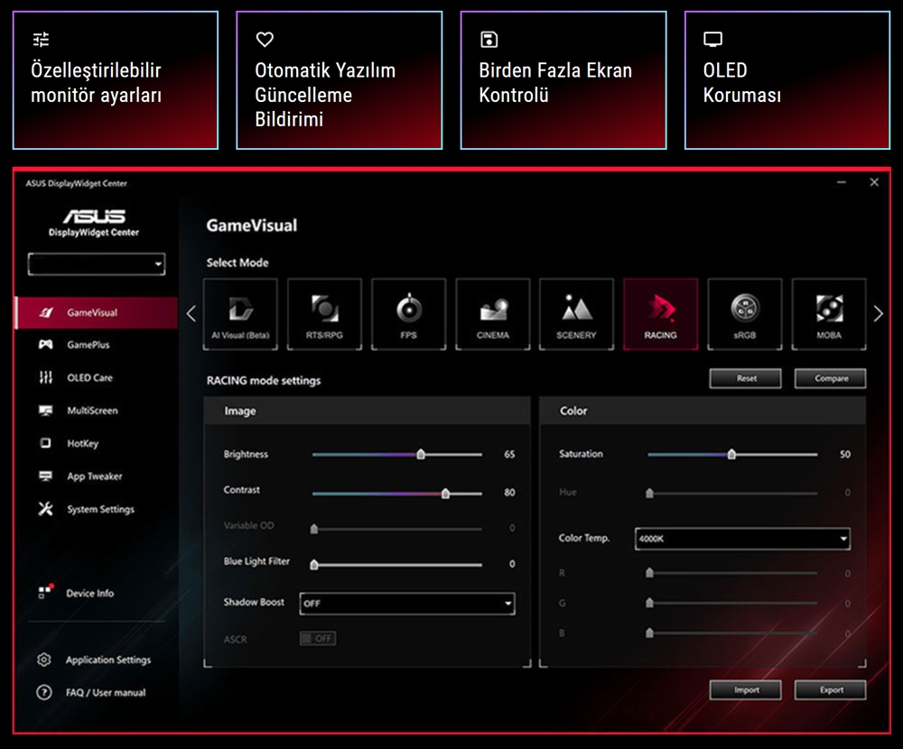ROG Strix OLED XG27AQWMG ASUS ROG Strix OLED XG27AQWMG Pivot Gaming Monitör H21