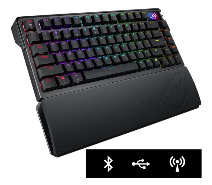 ASUS ROG Azoth Extreme NX Switch RGB Kablosuz Mekanik Gaming Klavye, RGB aydınlatmalı, yüksek hassasiyetli switch'leri ve kablosuz bağlantı özelliği ile oyun ve profesyonel kullanım için tasarlanmıştı.