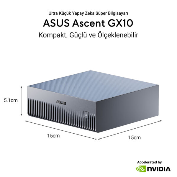 Asus Ascent Gx10 Gg0027bn Nvidia Gb10 Cpu Blackwell Gpu 128gb Lpddr5x 4tb Ssd Yapay Zeka Super Bilgisayar F12