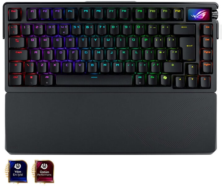 ASUS ROG Azoth Extreme NX Switch RGB Kablosuz Mekanik Gaming Klavye, RGB aydınlatmalı, kablosuz bağlantı özellikli, yüksek hassasiyetli mekanik anahtarlar ve ergonomik tasarımıyla oyun deneyimini artı.
