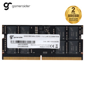 GamerAider 32GB DDR5 5600 MHz RAM, yüksek hız ve güvenilirlik ile bilgisayarınızın performansını artırır. Oyun ve yoğun uygulamalar için ideal, uyumlu ve hızlı bellek modülü.