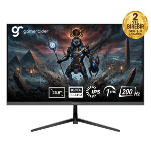 23.8 inç Full HD IPS oyun monitörü, 1080p çözünürlük, 1ms tepki süresi ve 200Hz yenileme hızı ile akıcı ve net görüntü deneyimi sağlar.