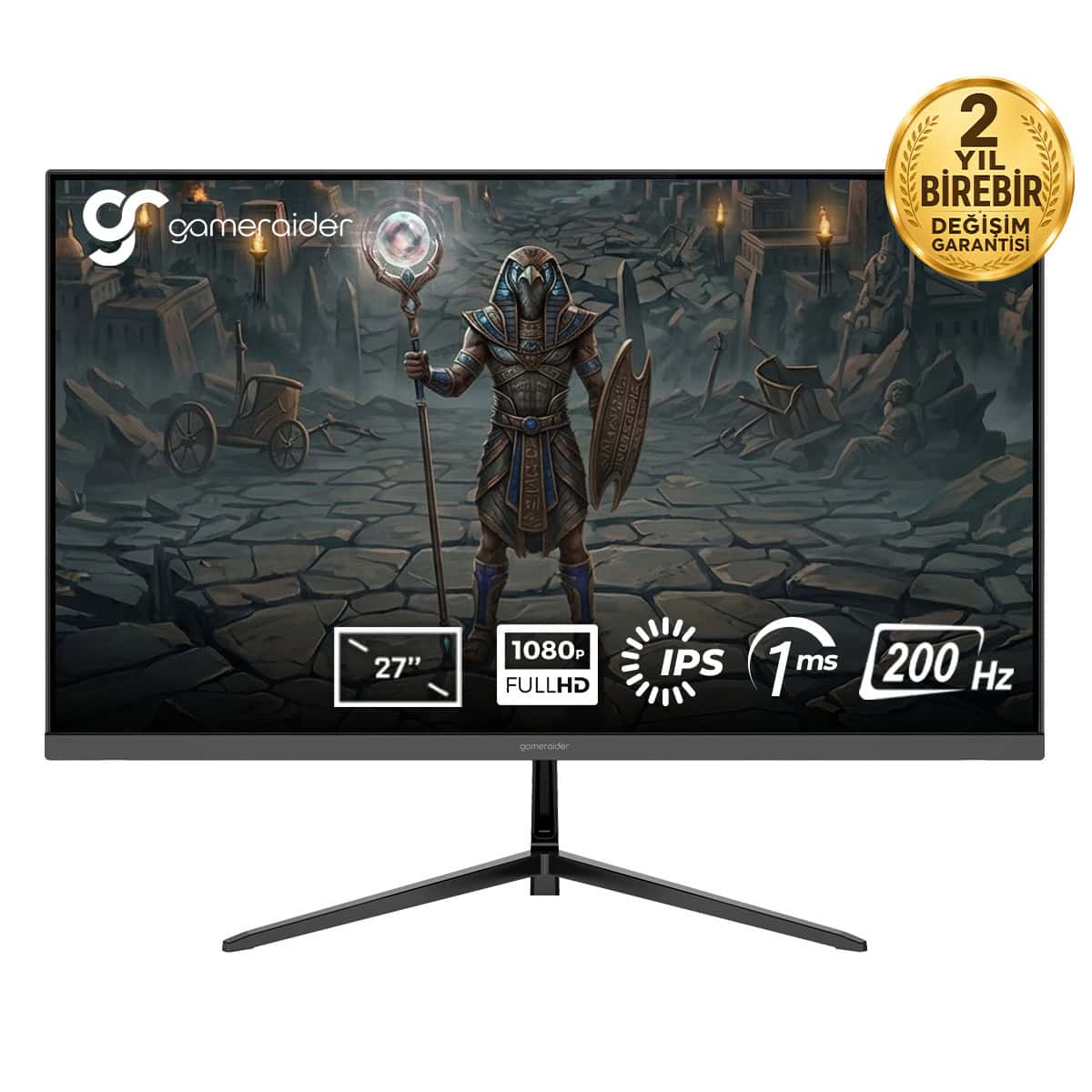 Gamer Raider 27 inç oyuncu monitörü, yüksek hız ve netlik sağlayan 200Hz yenileme hızı, 1ms tepki süresi ve IPS panel ile oyun deneyimini artırır. Full HD çözünürlük ve geniş görüş açılarıyla üstün gö.