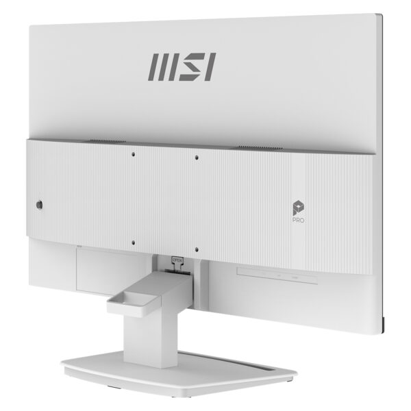 MSI PRO MP241W 23.8 inç Full HD 144Hz FreeSync VA monitör, şık beyaz tasarımıyla yüksek performans ve görsel kalite sunar. Çoklu bağlantı seçenekleri ve ergonomik tasarımıyla ofis ve oyun kullanımı iç.