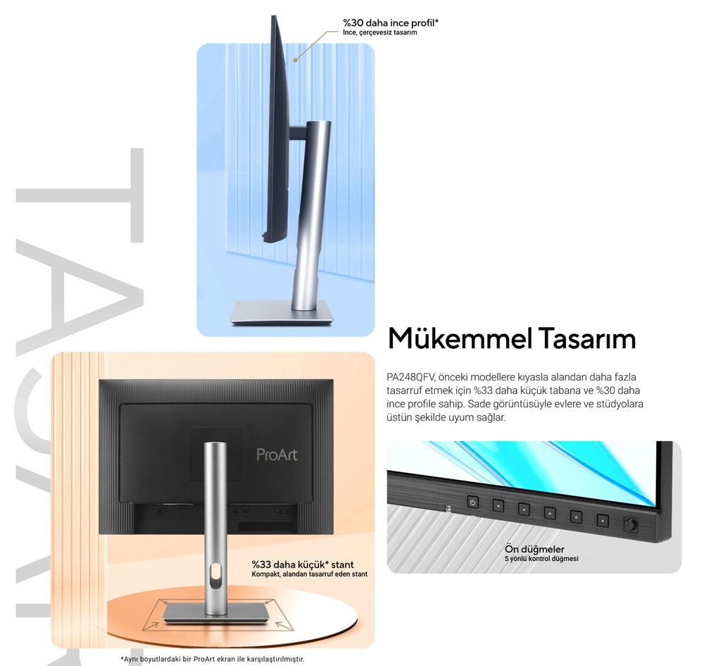 ASUS ProArt PA248QFV 24.1 inç 100Hz 5ms WUXGA Adaptive Sync IPS Pivot Monitör h20