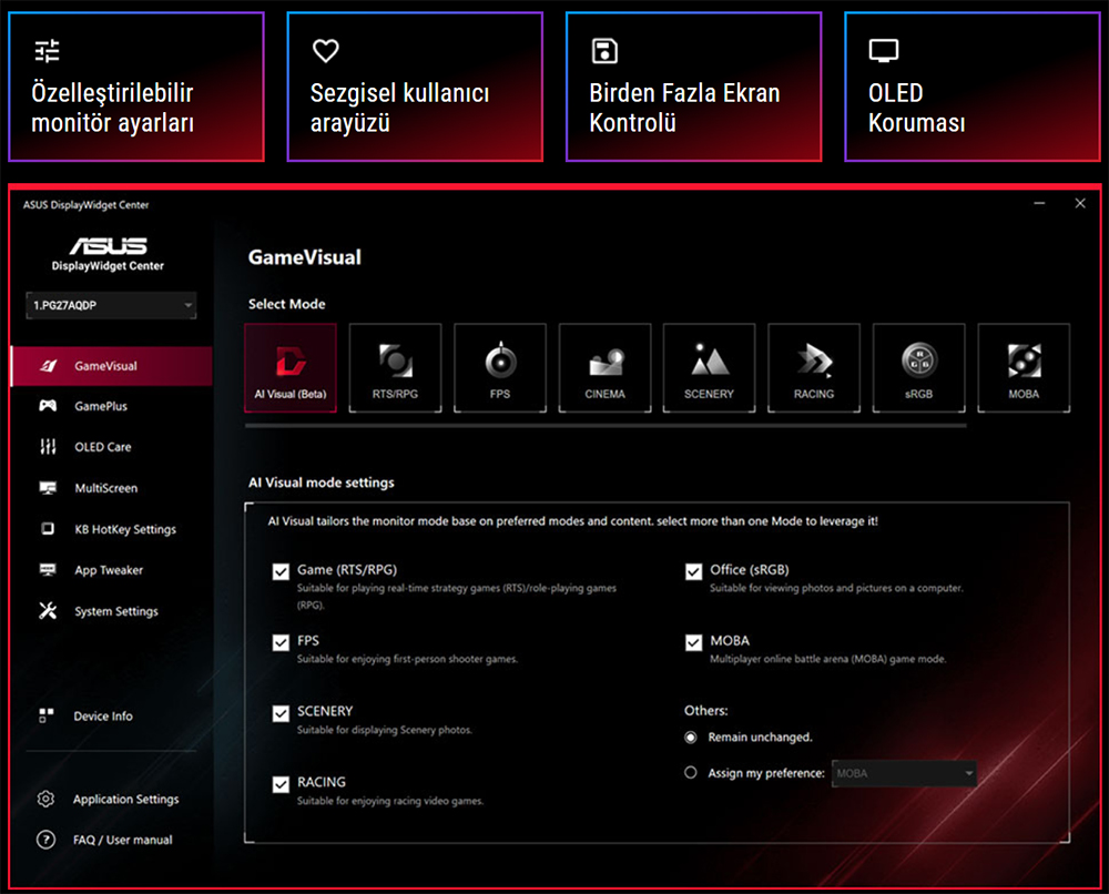 ASUS ROG Strix OLED XG27ACDNG Gaming Monitör H21