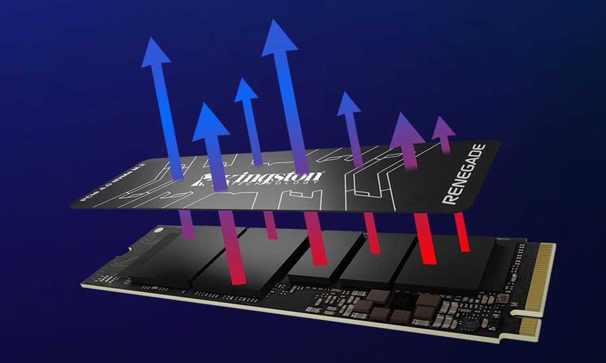 Yüksek performanslı Kingston Renegade 4TB PCIe Gen4 x4 NVMe M.2 SSD, 7300MB okuma ve 7000MB yazma hızlarıyla üstün depolama çözümü sağlar.